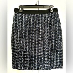 White House Black Market Shimmery Tweed Plaid Skirt NMT size 4
